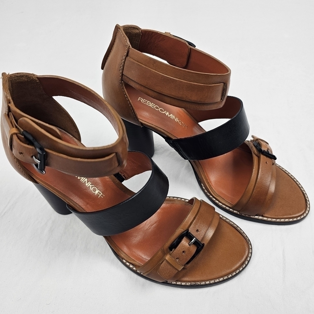 Rebecca Minkoff Morty 3 Band Leather Sandals Size 8